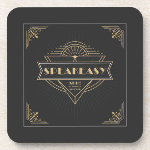 1920s Vintage Art Deco Flapper Speakeasy Party Beverage Coaster