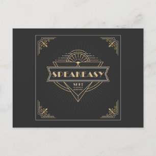 1920s Vintage Art Deco Flapper Speakeasy Party Invitation Postcard