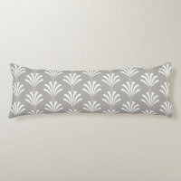 1920s Vintage Art Deco Gray & White Palmettos