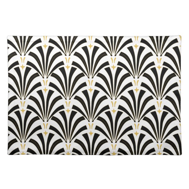 1920s Vintage Art Deco Palmetto Fans Placemat (Front)