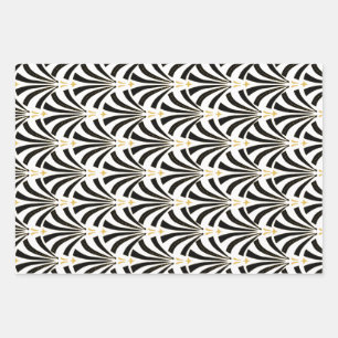 1920s Vintage Art Deco Palmetto Pattern Wrapping Paper Sheets