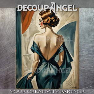 1920s Vintage Art Deco Poster #5 - Decoupage - Tissue Paper