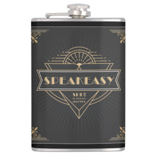 1920s Vintage Art Deco Speakeasy Hip Flask