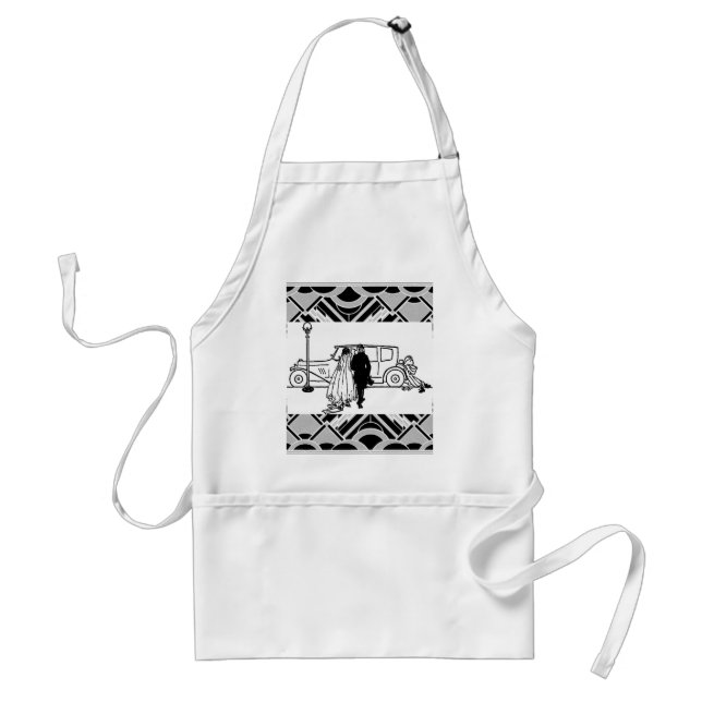 1920's Vintage Bride & Groom Adult Apron (Front)