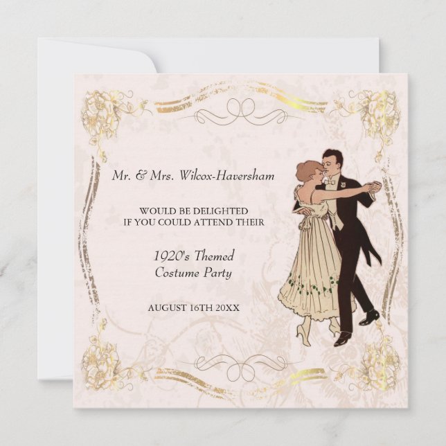 1920's Vintage Costume Party Invitation (Front)