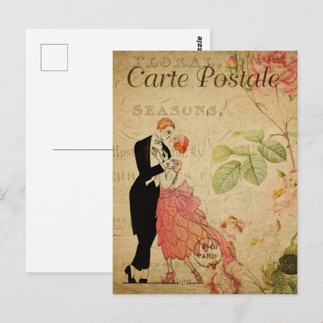 1920s Vintage Dancing Couple Postcard (Front/Back)