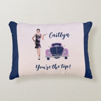 1920's Vintage Flapper and Antique Car Accent Pill