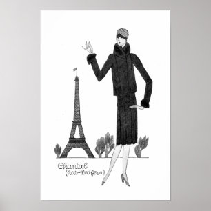 1920's Vintage French Style Eiffel Tower Poster