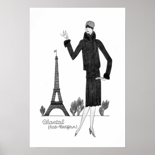1920s Vintage French Style Eiffel Tower Poster