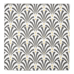 1920s Vintage Gray Art Deco Fans Pattern Duvet Cover