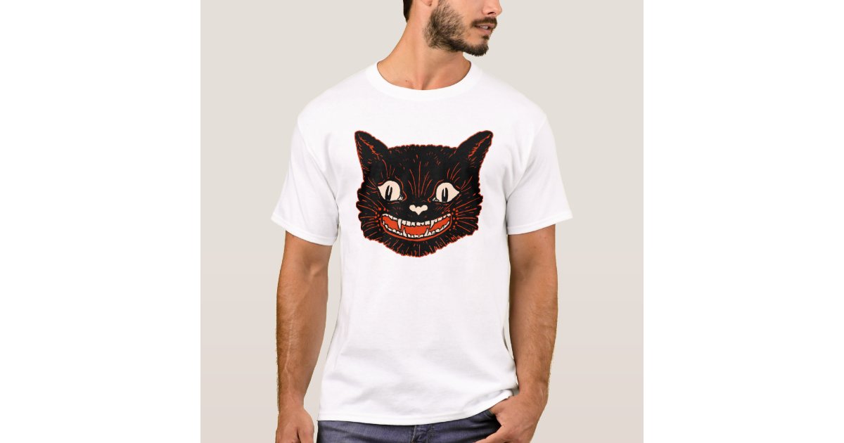 1920s Vintage Halloween Black Cat T Shirt Zazzle Com