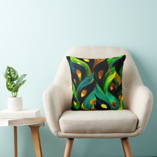1920s Vintage leaf motif Throw Pillow