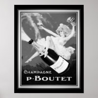 1920's Vintage "P. Boutet" Champagne Ad