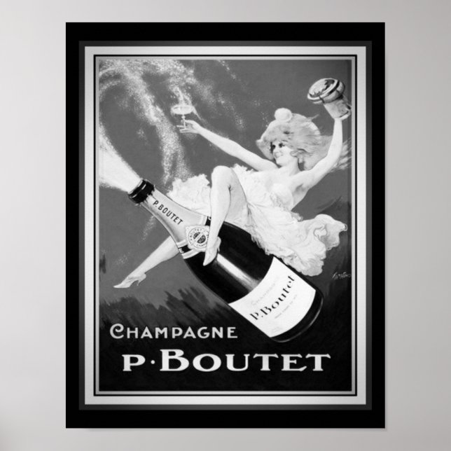 1920's Vintage "P. Boutet" Champagne Ad Poster (Front)