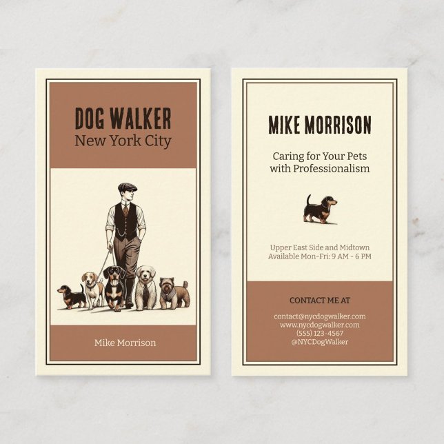 1920s vintage pet dog carrier business card (Creator Uploaded)