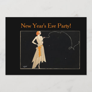 1920s Vintage Redhead Lady Invitation