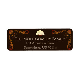 1920s Vintage Sophisticate Bronze Flourishes Label