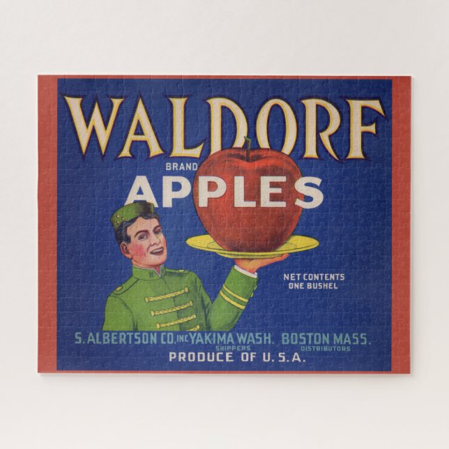 1920s Waldorf Apples crate label Jigsaw Puzzle (Horizontal)