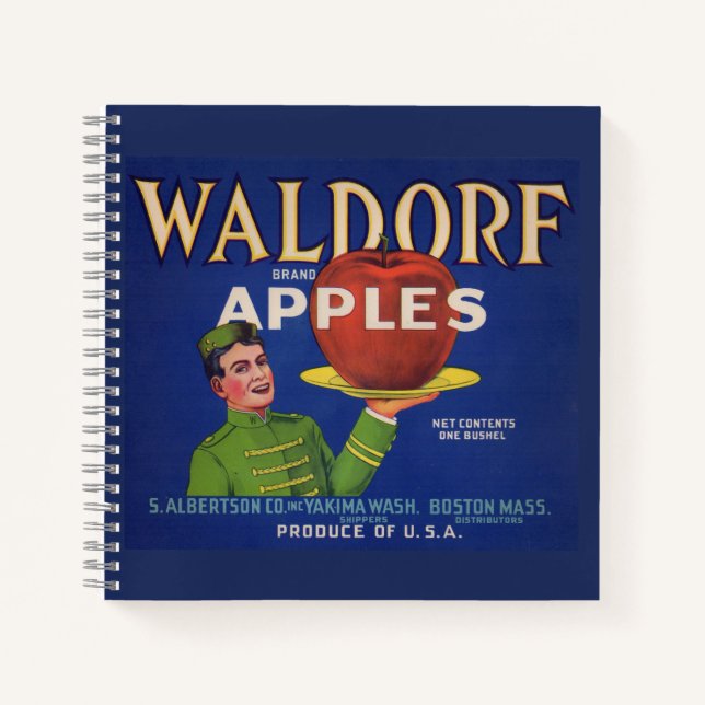 1920s Waldorf Apples crate label Notebook (Front)