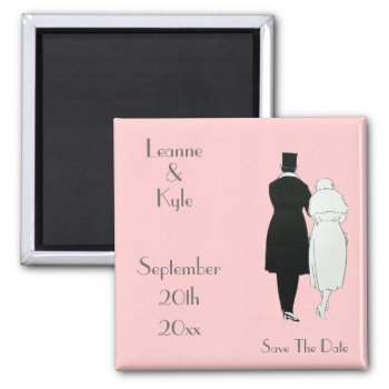 1920's Wedding Save The Date Magnet by VintageFactory at Zazzle