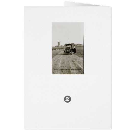 1920's Woman Car and Great Dutch Windmill Photo (Back)
