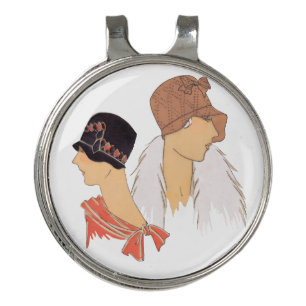 1920s women's fashion golf hat clip