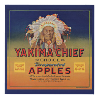 1920s Yakima Chief Evaporated Apples label Faux Canvas Print
