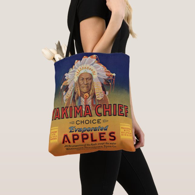 1920s Yakima Chief Evaporated Apples label print Tote Bag (Close Up)