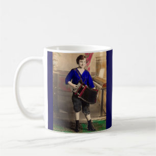 1920s young lady accordionist RPPC Coffee Mug