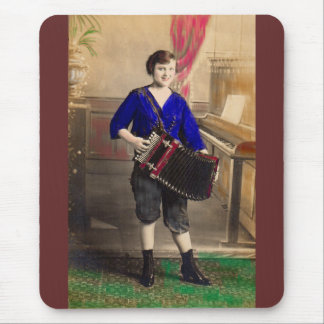 1920s young lady accordionist RPPC Mouse Pad