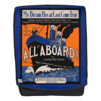 1921 All Aboard sheet music print Backpack