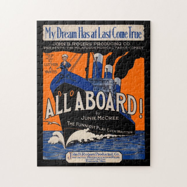 1921 All Aboard sheet music print Jigsaw Puzzle (Vertical)