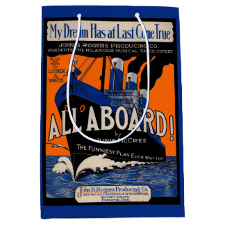 1921 All Aboard sheet music print Medium Gift Bag