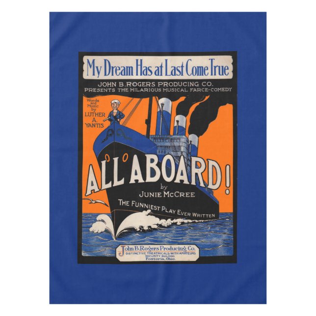 1921 All Aboard sheet music print Tablecloth (Front)