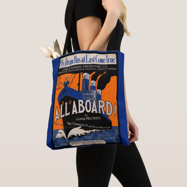 1921 All Aboard sheet music print Tote Bag (Close Up)