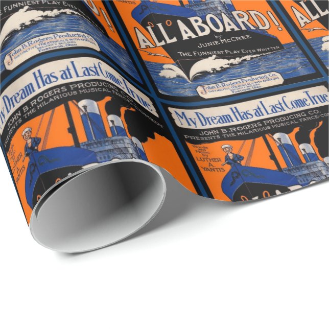 1921 All Aboard sheet music print Wrapping Paper (Roll Corner)