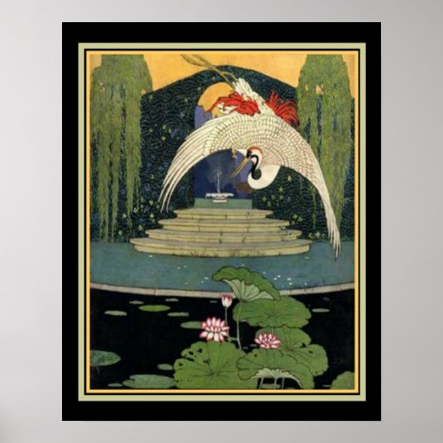 1921 Art Deco Garden Scene 16 x 20 Poster