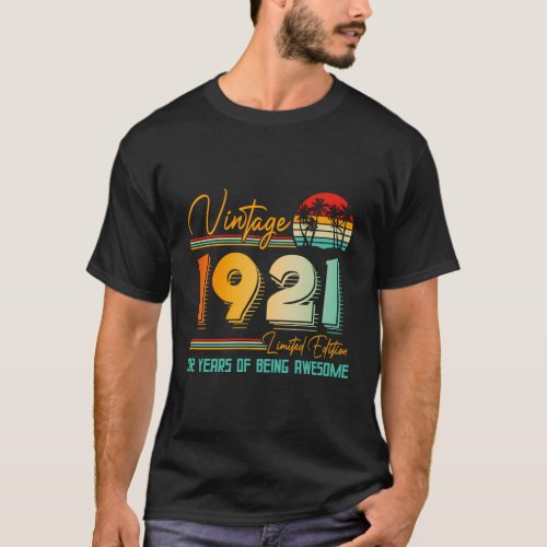1921 Born In 1921 Grandpa 102 T_Shirt