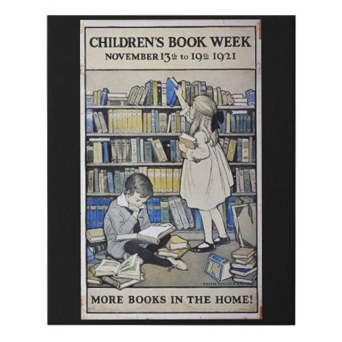 1921 Childrens Book Week Poster Faux Canvas Print