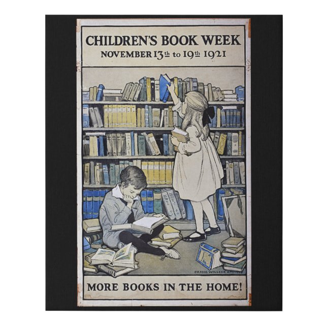 1921 Children's Book Week Poster Faux Canvas Print (Front)