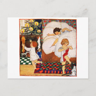 1921 Christmas Morning Holiday Postcard