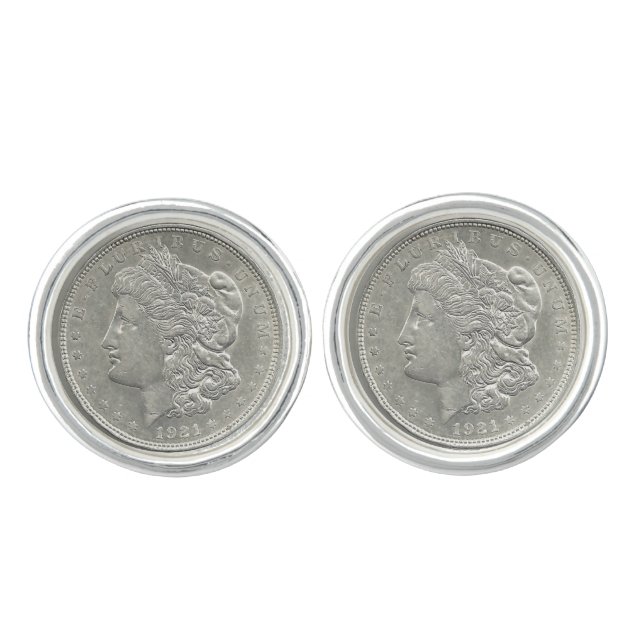 1921 Morgan Silver Dollar Cufflinks (Front)