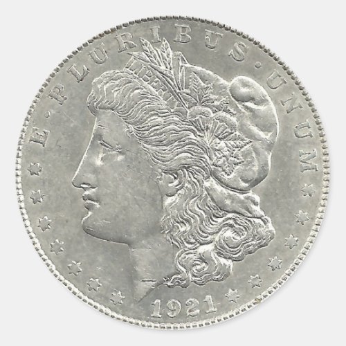 1921 Morgan Silver Dollar Sticker