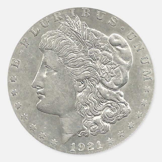 1921 Morgan Silver Dollar Sticker (Front)