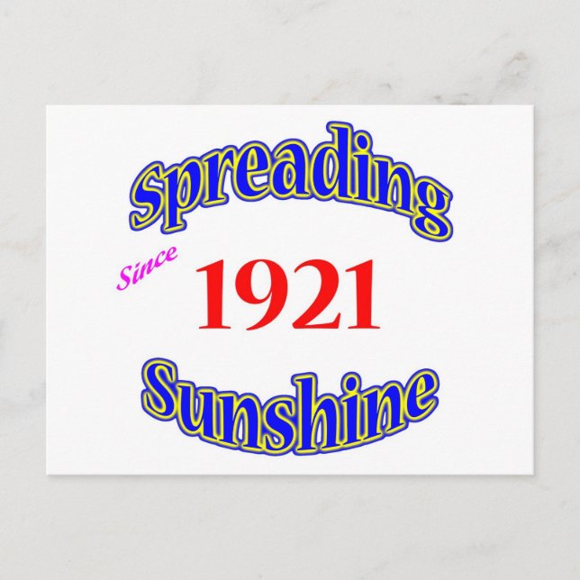 1921 Spreading Sunshine Postcard (Front)