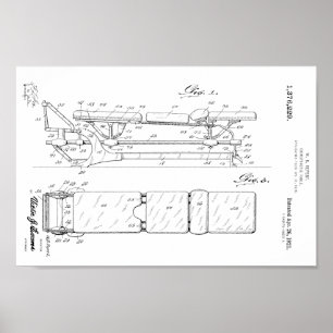 1921 Vintage Chiropractic Table Patent Art Print