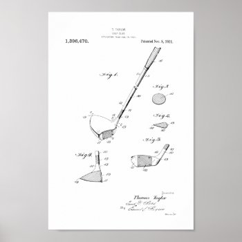 1921 Vintage Golf Club Patent Art Print by AcupunctureProducts at Zazzle