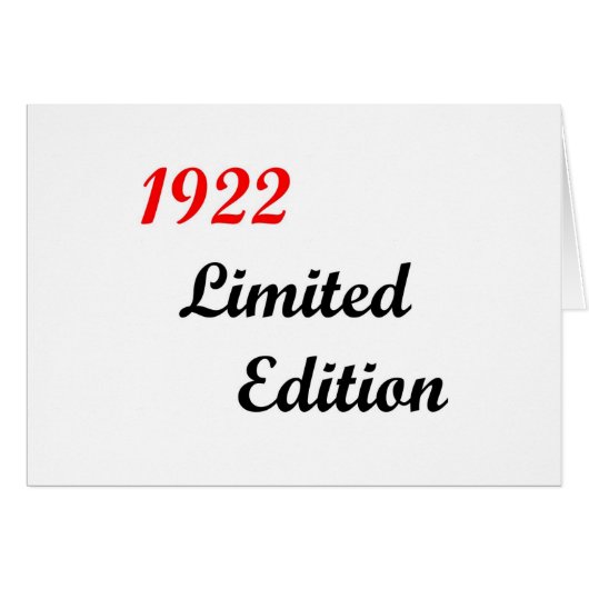 1922 Limited Edition Cards (Front Horizontal)