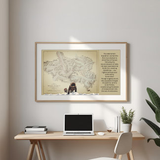 1922 Mallory Everest Expedition Vintage Map Art Poster