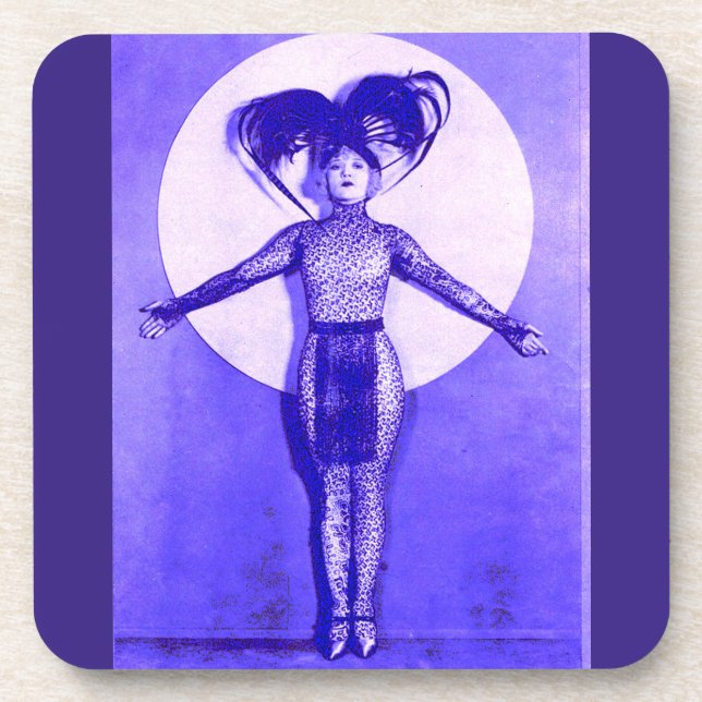 1922 oddball movie star get-up - blue beverage coaster (Front)
